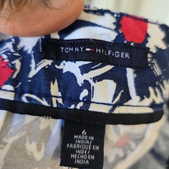 Tommy Hilfiger Women's Blue Cropped Floral Pants Size 6 Colorful Summer - Picture 10 of 11
